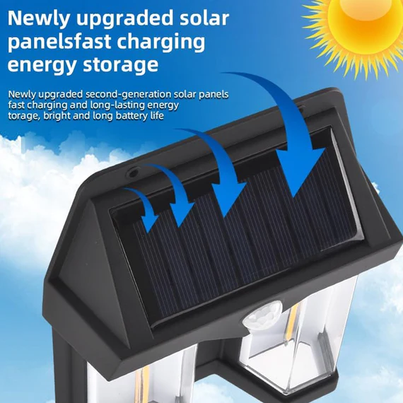 SL07 OUTDOOR SOLAR WALL LAMP OUTDOOR WATERPROOF HIGH QUALITY LAMP INDUCTION GARDEN LAMP GARDEN VILLA NIGHT LAMP DOUBLE LAMP LIGHT (1 PC) - Image 9