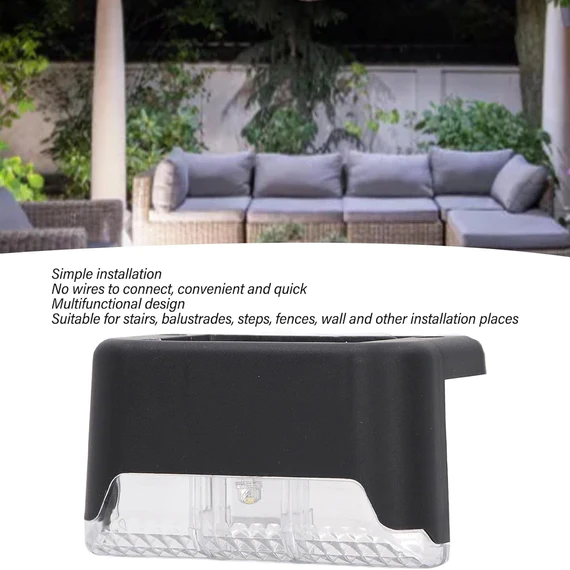 SL03 SOLAR DECORATIVE LIGHTS, WATERPROOF DURABLE GARDEN ATMOSPHERE LIGHTS STAIR LIGHTS RAILING LIGHTS STEP STEPS LIGHTS FOR OUTDOOR PATIO COURTYARD STAIR STEP FENCE PATIO STAIRS,YARD, GARDEN PATHWAY ( 4 PC SET) - Image 4