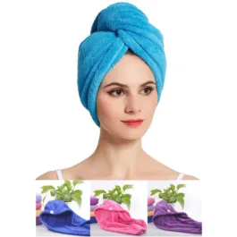 142 MICROFIBER HAIR WRAP TOWEL CAP, QUICK TURBAN HAIR-DRYING ABSORBENT MICROFIBER TOWEL / DRY SHOWER CAPS (1 PC)