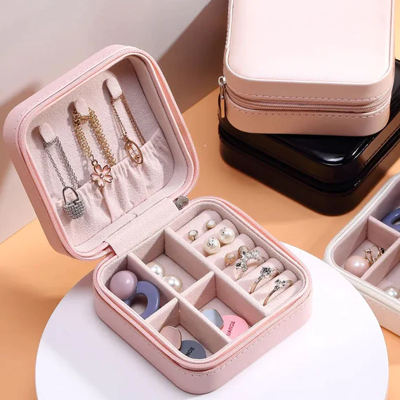 178 JEWELLERY BOX FOR WOMEN, MINI PORTABLE JEWELRY BOX ORGANISER,PU LEATHER JEWLERRYING DISPLAY HOLDER, SMALL TRAVEL JEWELLERY BOX FOR GIRLS, WOMEN, MOTHER, DAUGHTE, TRAVEL RING, PENDANT, EARRING, NECKLACE STORAGE CASE - Image 9