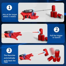 132 WEB SHOOTER TOY FOR KIDS FANS, LAUNCHER WRIST GLOVES TOYS FOR KIDS, BOYS SUPERHERO GLOVES ROLE-PLAY TOY COSPLAY, STICKY WALL SOFT BOMB FUNNY CHILDREN’S EDUCATIONAL TOYS