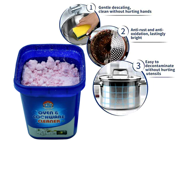 140 OVEN AND COOKWARE CLEANER POWDER | STAINLESS STEEL CLEANING POWDER | REMOVE STAINS FROM POTS PANS MULTI-PURPOSE CLEANER & REMOVES HOUSEHOLD CLEAN UNIVERSAL CLEANING POWDER FOR REMOVING RUST - Image 6