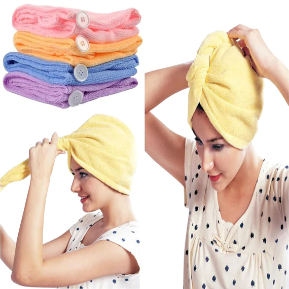 142 MICROFIBER HAIR WRAP TOWEL CAP, QUICK TURBAN HAIR-DRYING ABSORBENT MICROFIBER TOWEL / DRY SHOWER CAPS (1 PC) - Image 6