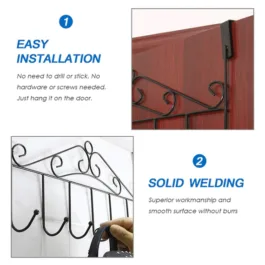 189 OVER THE DOOR HANGER RACK 7 HOOKS DECORATIVE OGNAZIER HOOK RACK STYLISH DOOR HANGER DOOR HOOK HANGERS WITH 7 HOOKS,METAL HANGING RACK FOR HOME OFFICE USE