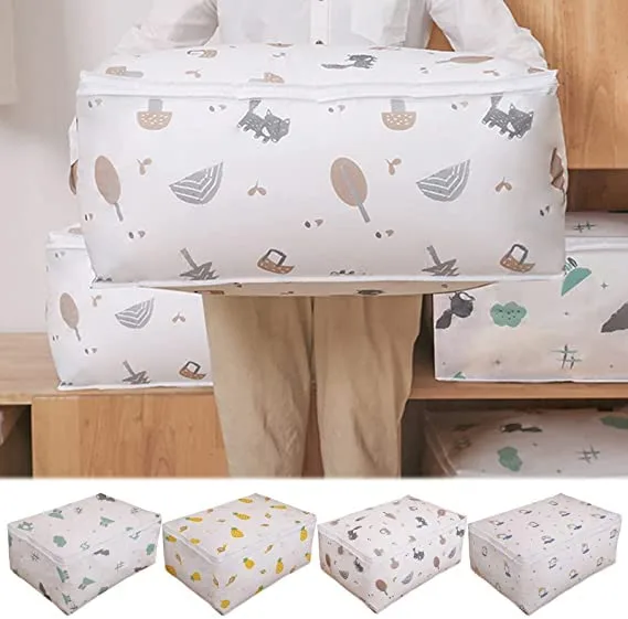 199 Storage Organizer, Moisture Proof Mildew Proof Dust Proof Quilt Storage Bags, for Storing Quilts Coats, Jackets Home Use Pillows, Blankets Underbed Storage Bag (57 x 40 x22 CM)