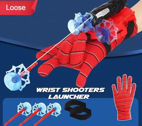 132 WEB SHOOTER TOY FOR KIDS FANS, LAUNCHER WRIST GLOVES TOYS FOR KIDS, BOYS SUPERHERO GLOVES ROLE-PLAY TOY COSPLAY, STICKY WALL SOFT BOMB FUNNY CHILDREN'S EDUCATIONAL TOYS
