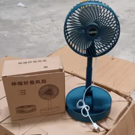 162 TELESCOPIC ELECTRIC DESKTOP FAN, HEIGHT ADJUSTABLE, FOLDABLE & PORTABLE FOR TRAVEL/CARRY | SILENT TABLE TOP PERSONAL FAN FOR BEDSIDE, OFFICE TABLE (BATTERY NOT INCLUDE)