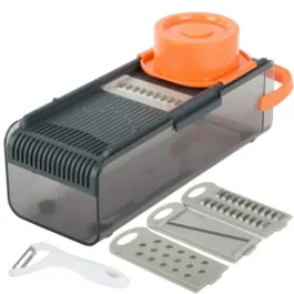 165  ALL ROUNDER SLICER FOR KITCHEN  FOLDABLE VEGETABLE SLICER BLADE POTATO CUTTER, VEGGIE SLICER, ONION SLICER, JULIENNE GRATER WITH PROTECTIVE GUARDS, STAINLESS STEEL BLADE