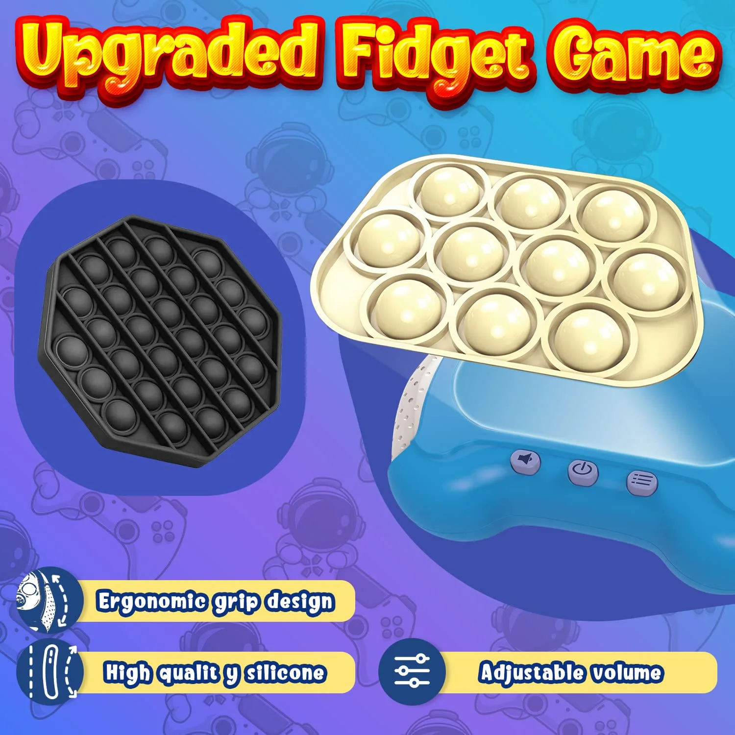 200 Handheld Puch Work Pop it Fidget Travel Pro Game, Electronic Sensory Popper Light Up for Kids 8-12, Birthday Xmax Gift for 3 4 5 6 7 8+ Year Old Teen Boy Girls - Image 5