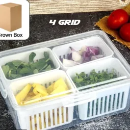 134 FRIDGE STORAGE BOXES FREEZER STORAGE CONTAINERS, CONTAINER FOR KITCHEN STORAGE SET, STORAGE IN KITCHEN, VEGETABLE STORAGE, DRAINING CRISPER REFRIGERATOR FOOD BOX (1 PC)