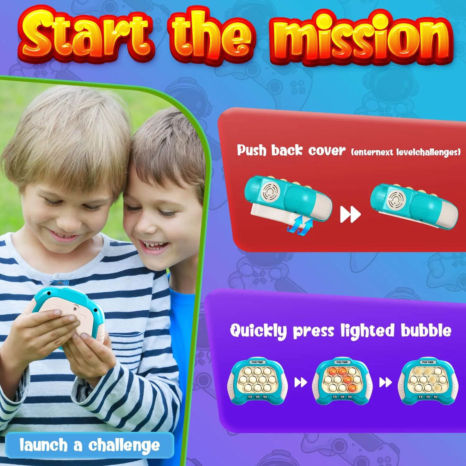 200 Handheld Puch Work Pop it Fidget Travel Pro Game, Electronic Sensory Popper Light Up for Kids 8-12, Birthday Xmax Gift for 3 4 5 6 7 8+ Year Old Teen Boy Girls - Image 6