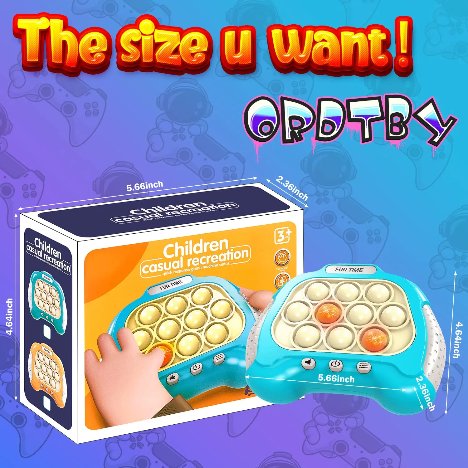 200 Handheld Puch Work Pop it Fidget Travel Pro Game, Electronic Sensory Popper Light Up for Kids 8-12, Birthday Xmax Gift for 3 4 5 6 7 8+ Year Old Teen Boy Girls - Image 2