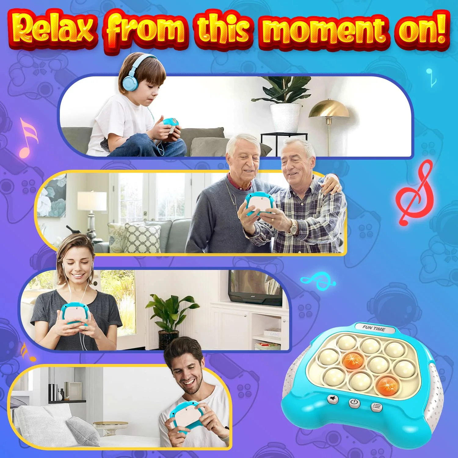 200 Handheld Puch Work Pop it Fidget Travel Pro Game, Electronic Sensory Popper Light Up for Kids 8-12, Birthday Xmax Gift for 3 4 5 6 7 8+ Year Old Teen Boy Girls - Image 3