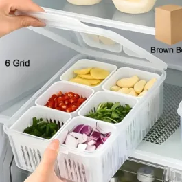 134 FRIDGE STORAGE BOXES FREEZER STORAGE CONTAINERS, CONTAINER FOR KITCHEN STORAGE SET, STORAGE IN KITCHEN, VEGETABLE STORAGE, DRAINING CRISPER REFRIGERATOR FOOD BOX (1 PC)