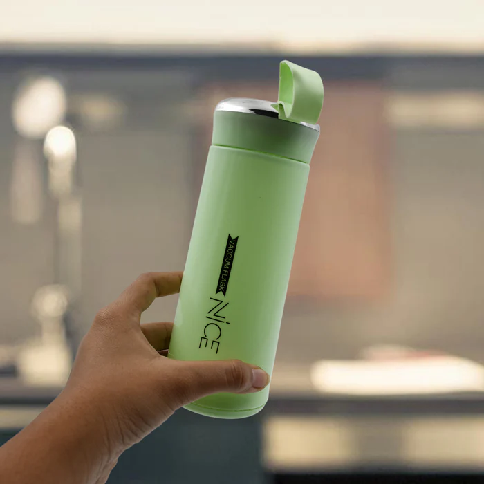 501  OUTDOOR SPORT WATER BOTTLE 400ML LEAK PROOF BPA-FREE FOR TRAVEL COLD AND HOT WATER GLASS WATER BOTTLE WITH DAILY WATER INTAKE FOR GYM AND CHILDREN - Image 2