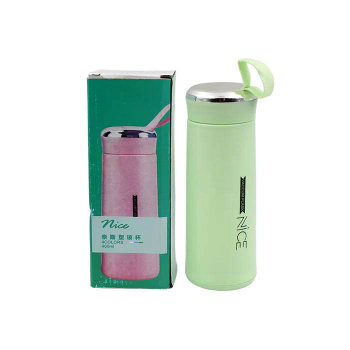 501  OUTDOOR SPORT WATER BOTTLE 400ML LEAK PROOF BPA-FREE FOR TRAVEL COLD AND HOT WATER GLASS WATER BOTTLE WITH DAILY WATER INTAKE FOR GYM AND CHILDREN - Image 3
