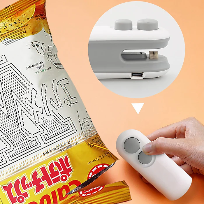 Mini Bag Sealer, 2 in 1 Seal & Cutter Heat Sealers, TYPE-C USB Charging Portable Bag Reseller, Handle Food Sealer, Sealing Machine for Food Storage Plastic Bags Snacks Keep Food Fresh - Image 9