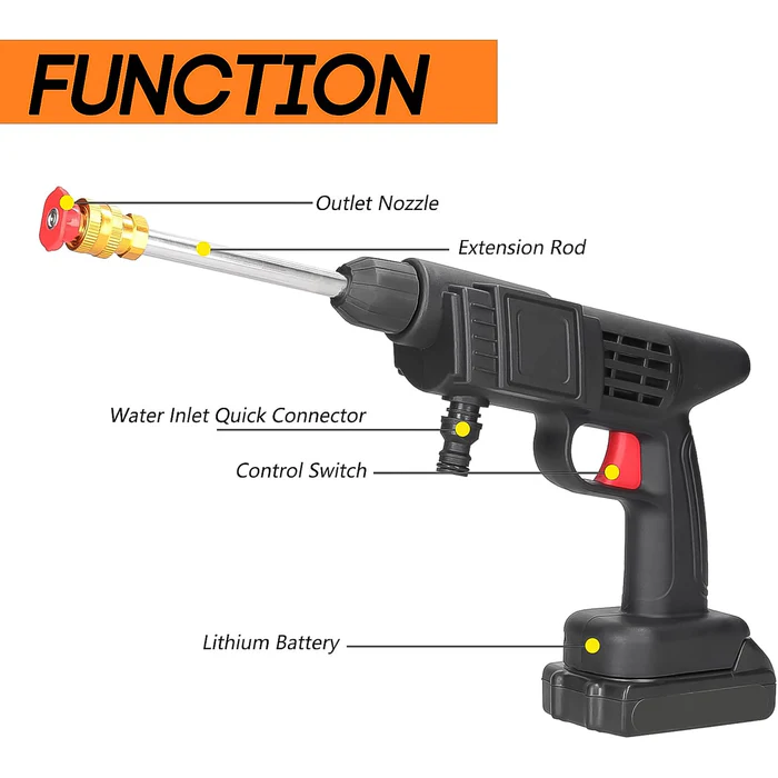 48V Car Washer Gun Wireless High Pressure Washer Water Spray Gun, Car washing Kit - Image 5