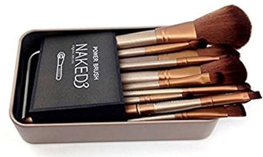 Naked-plus Makeup Brush Set, 12 Pieces with Metal Storage Box - Image 4