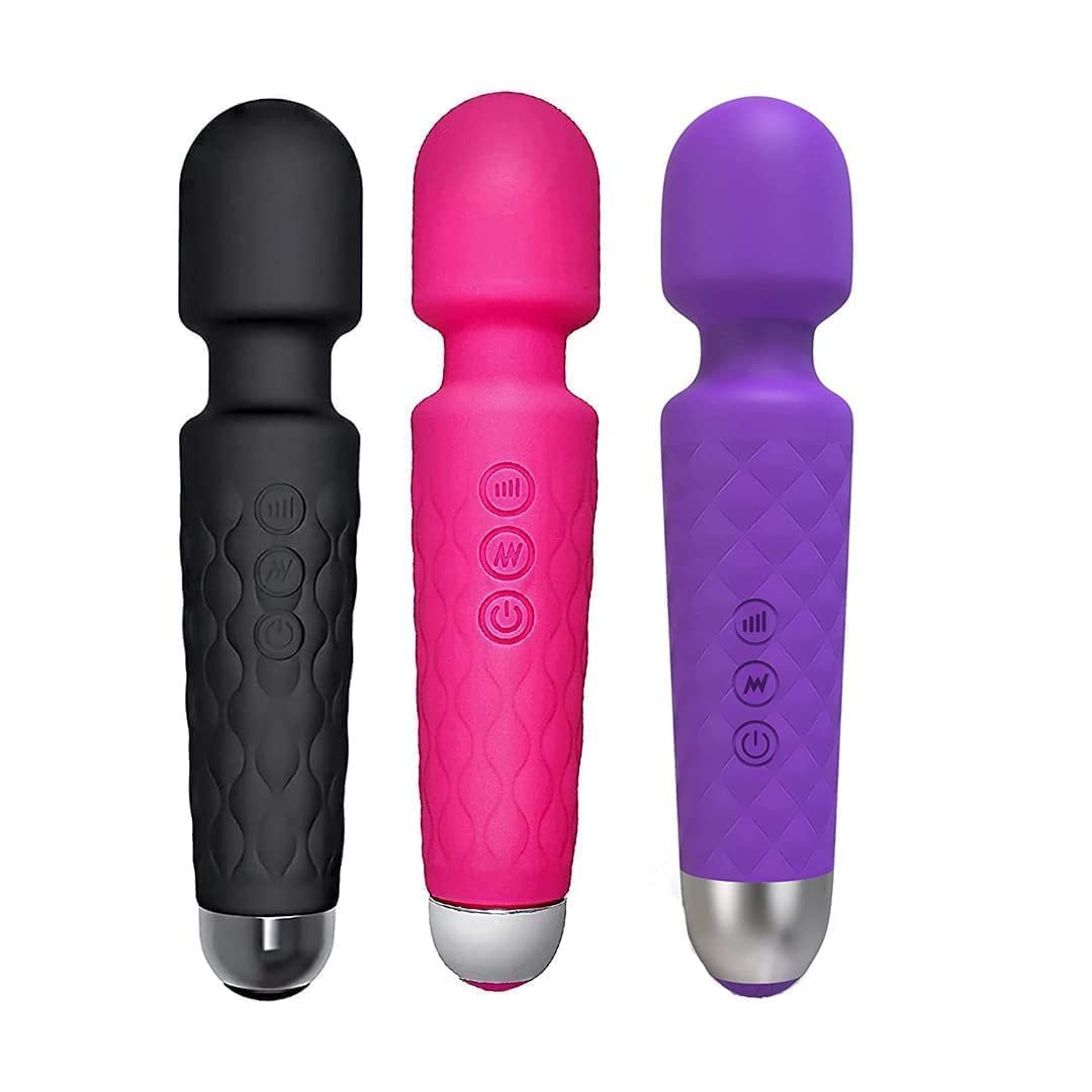 Personal Body Massager with 20+ Vibration Modes Rechargeable, Handheld, Cordless Waterproof & Easy to Clean | For Women and Men | Flexible Head - (Multicolor)