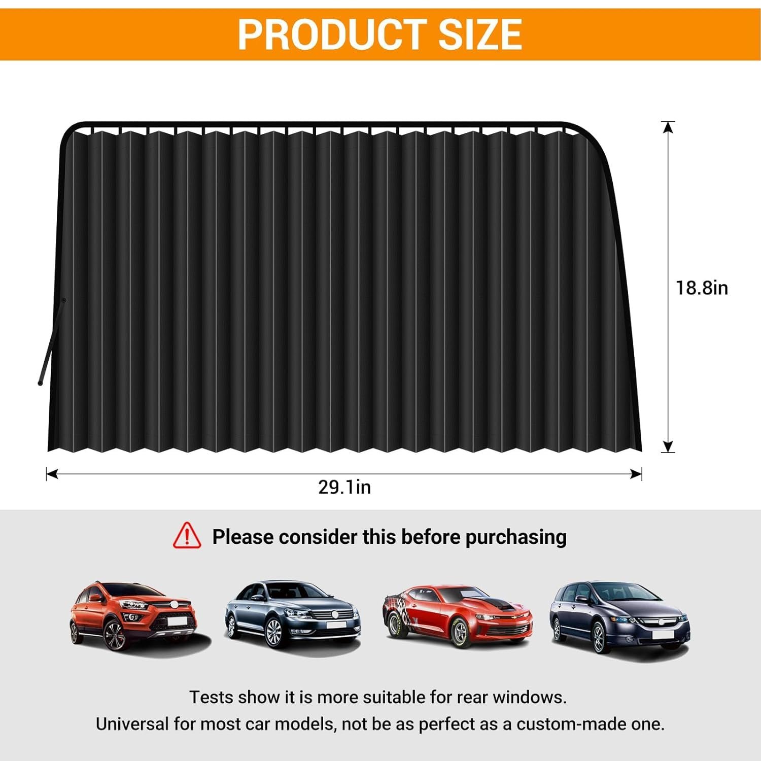 4 Pcs Curtain for Car Window | Heat & Sunshade Protection | Car Windshield Sun Shade Visor | Car Accessories Privacy Curtain Universal Fit Magnetic Car Side Window(Black& Golden Random) - Image 8
