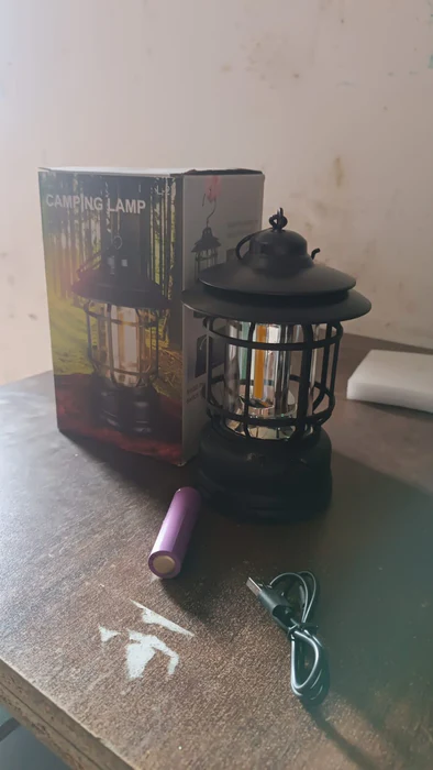 LED Camping Lante Light Retro Style Lighting Battery Type-c Rechargeable (1 Pc) 3 Colour - Image 2
