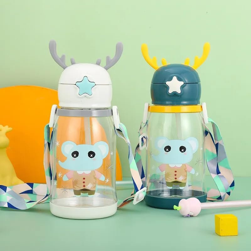 Rabbit Ear Kids School water Bottle for girls and boys BPA free With Strap 600 ml Water Bottle (Multicolor) - Image 4