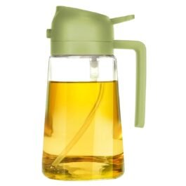 500ml 2 in 1 Glass Oilve Oil Sprayer and Dispenser Bottle,Oil Spray Bottle for Cooking,Oil Sprayer for Air Fryer, Premium Nozzle,Oil and Vinegar…