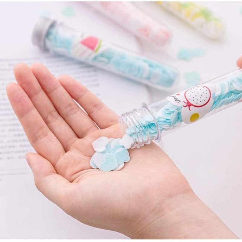 Portable Hand Washing Bath Flower Shape Paper Soap Strips In Test Tube Bottle - Image 7