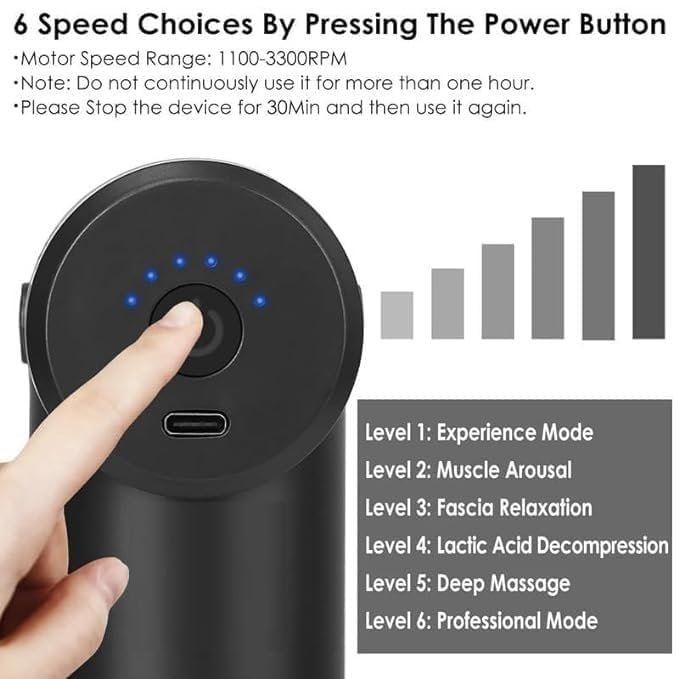 Massage Gun For Full Body Relaxation|Deep Tissue Percussion Massager Machine For Muscle Relaxation|Battery Powered And Handheld For Neck, Shoulder, Back. - Image 8