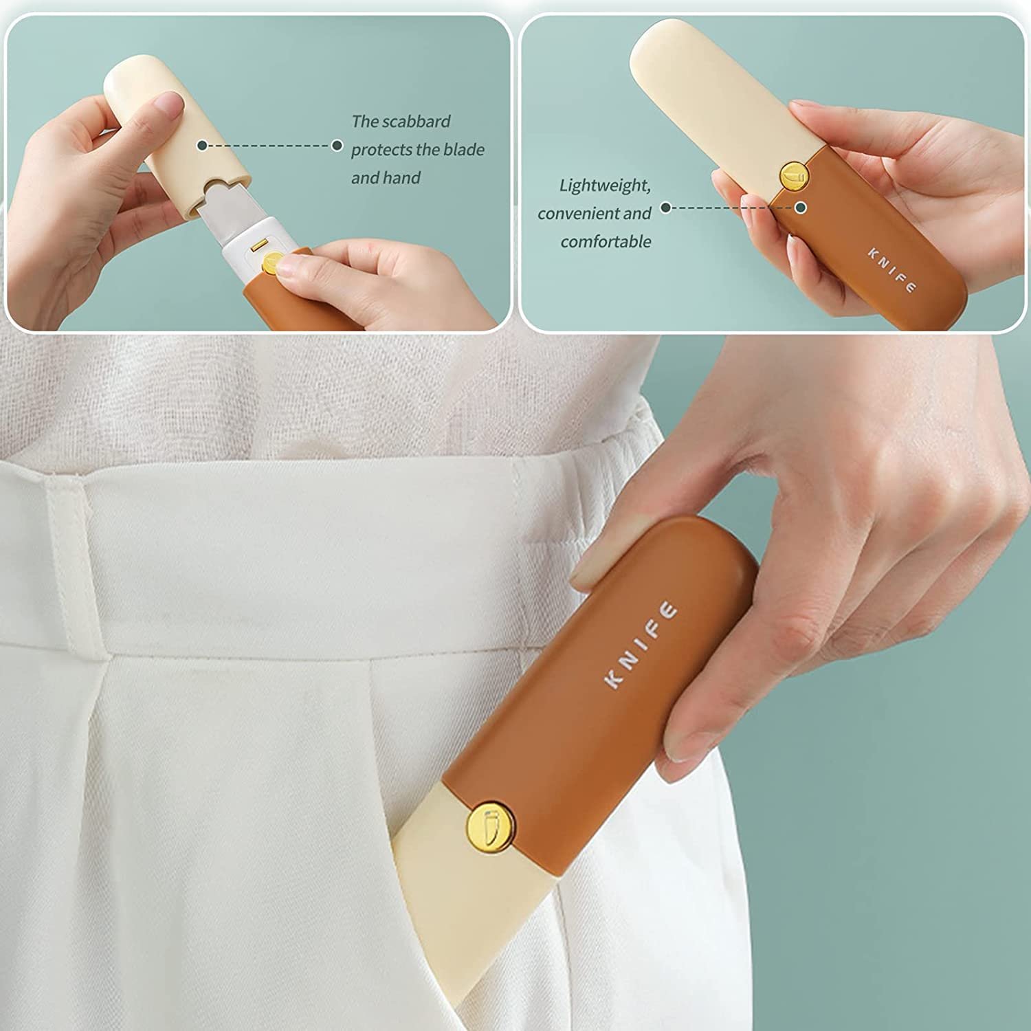 2 in 1 Potato Peeler with Knife Stainless Steel Portable Knife Peeler Set Vegetable Peeler Fruit Peeler for Office Kitchen Camping Hiking - Image 7