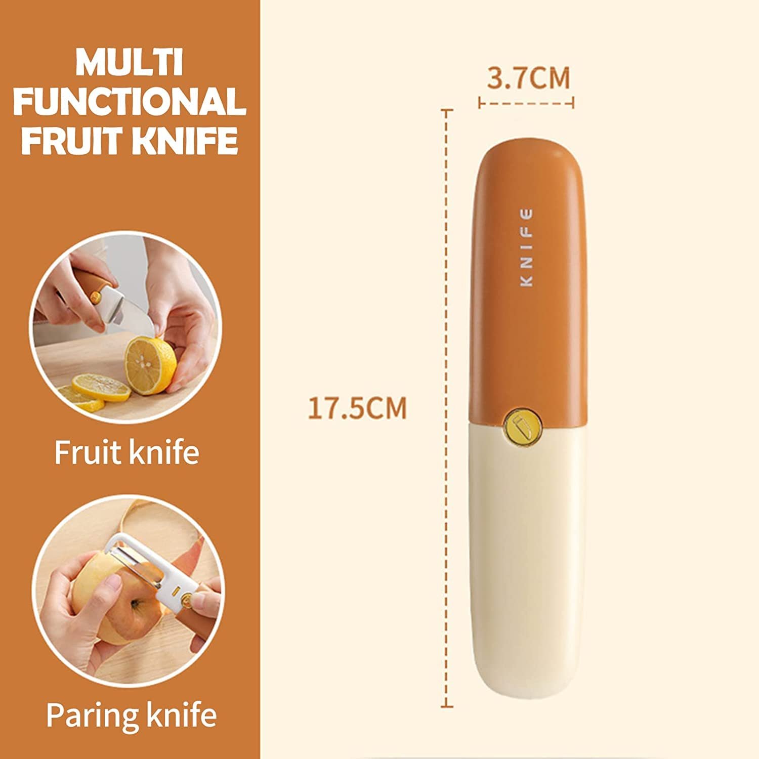 2 in 1 Potato Peeler with Knife Stainless Steel Portable Knife Peeler Set Vegetable Peeler Fruit Peeler for Office Kitchen Camping Hiking - Image 4