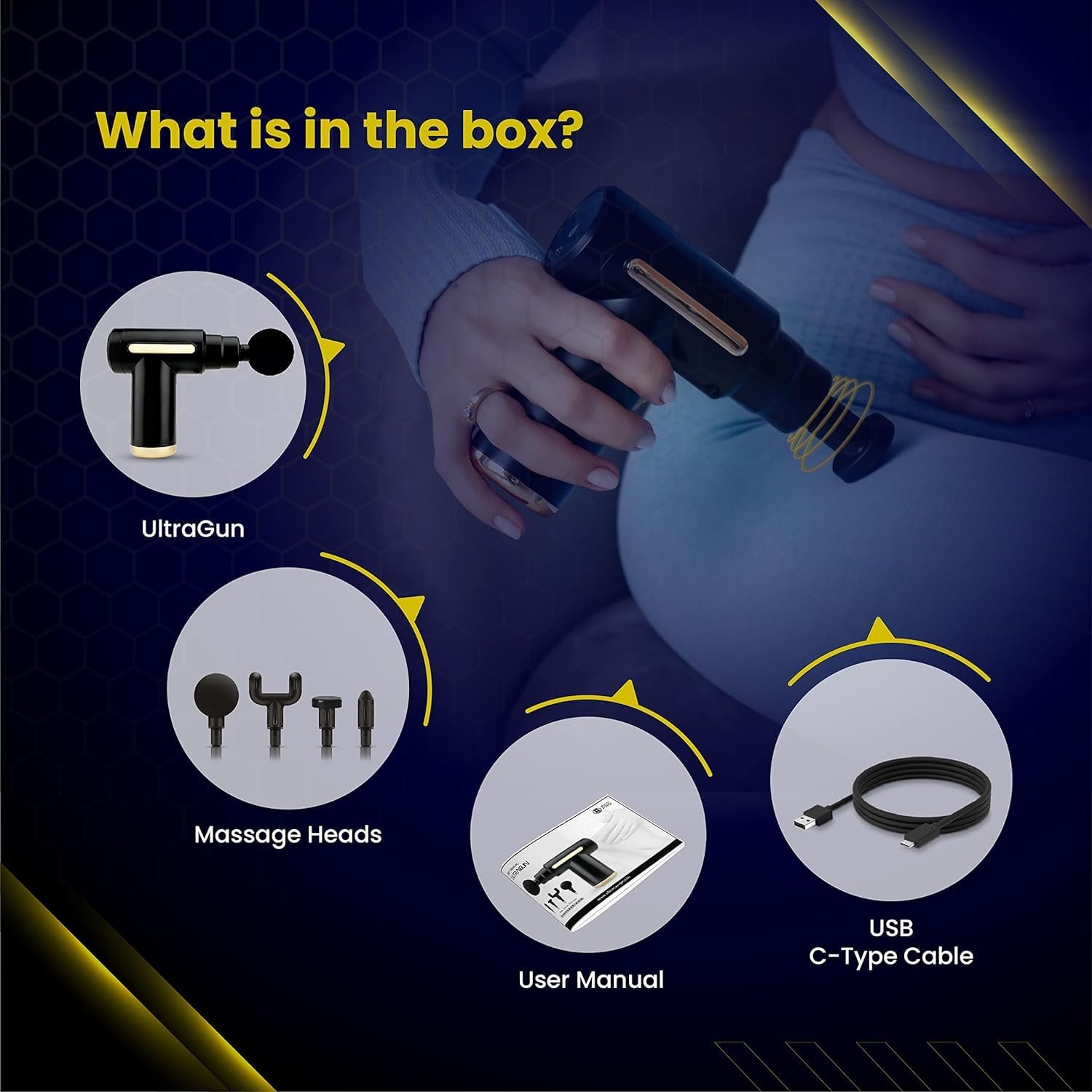 Massage Gun For Full Body Relaxation|Deep Tissue Percussion Massager Machine For Muscle Relaxation|Battery Powered And Handheld For Neck, Shoulder, Back. - Image 4