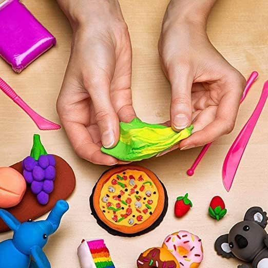 Air Dry Clay, Colorful Children Soft Clay, Creative Art Crafts, Gifts for Kids-Multi Color. Non-Toxic Modeling Magic Fluffy Foam Bouncing...(Pack of 12) - Image 4