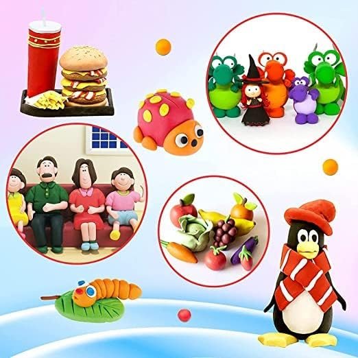 Air Dry Clay, Colorful Children Soft Clay, Creative Art Crafts, Gifts for Kids-Multi Color. Non-Toxic Modeling Magic Fluffy Foam Bouncing...(Pack of 12) - Image 5